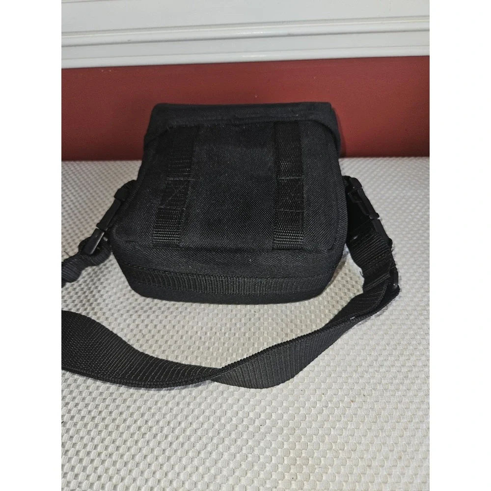 Vintage 90s Canon Black Canvas Camera Bag with Red Embroidered Logo